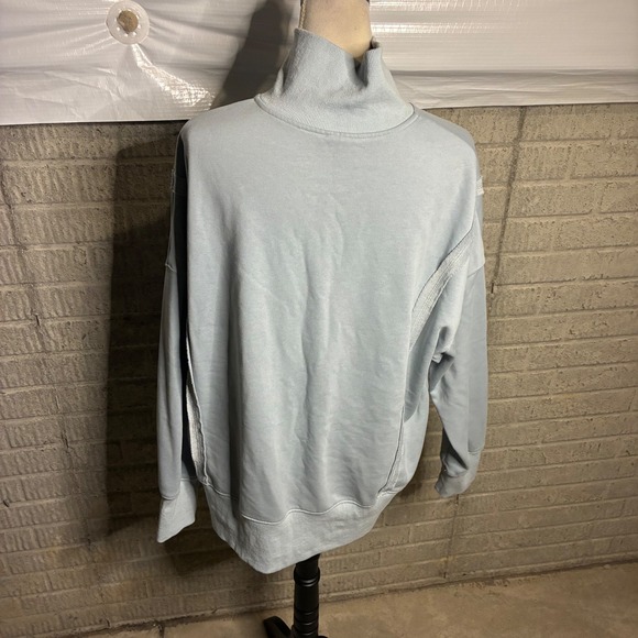 Womens Pullover Sweatshirt Mock Neck Button‎ Up Cozy Casual XL - Picture 3 of 4